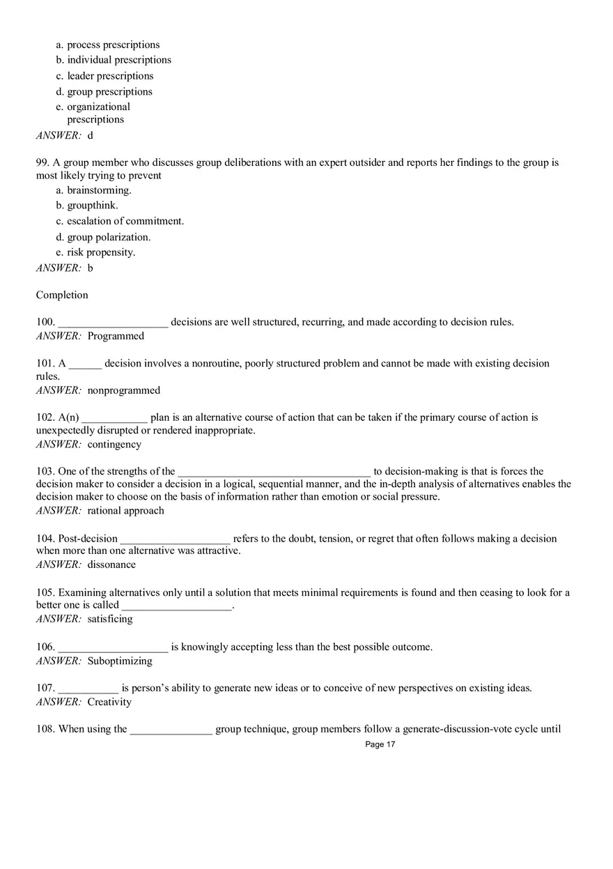 Management Chapter 8 Quiz Part 2 - Page 8