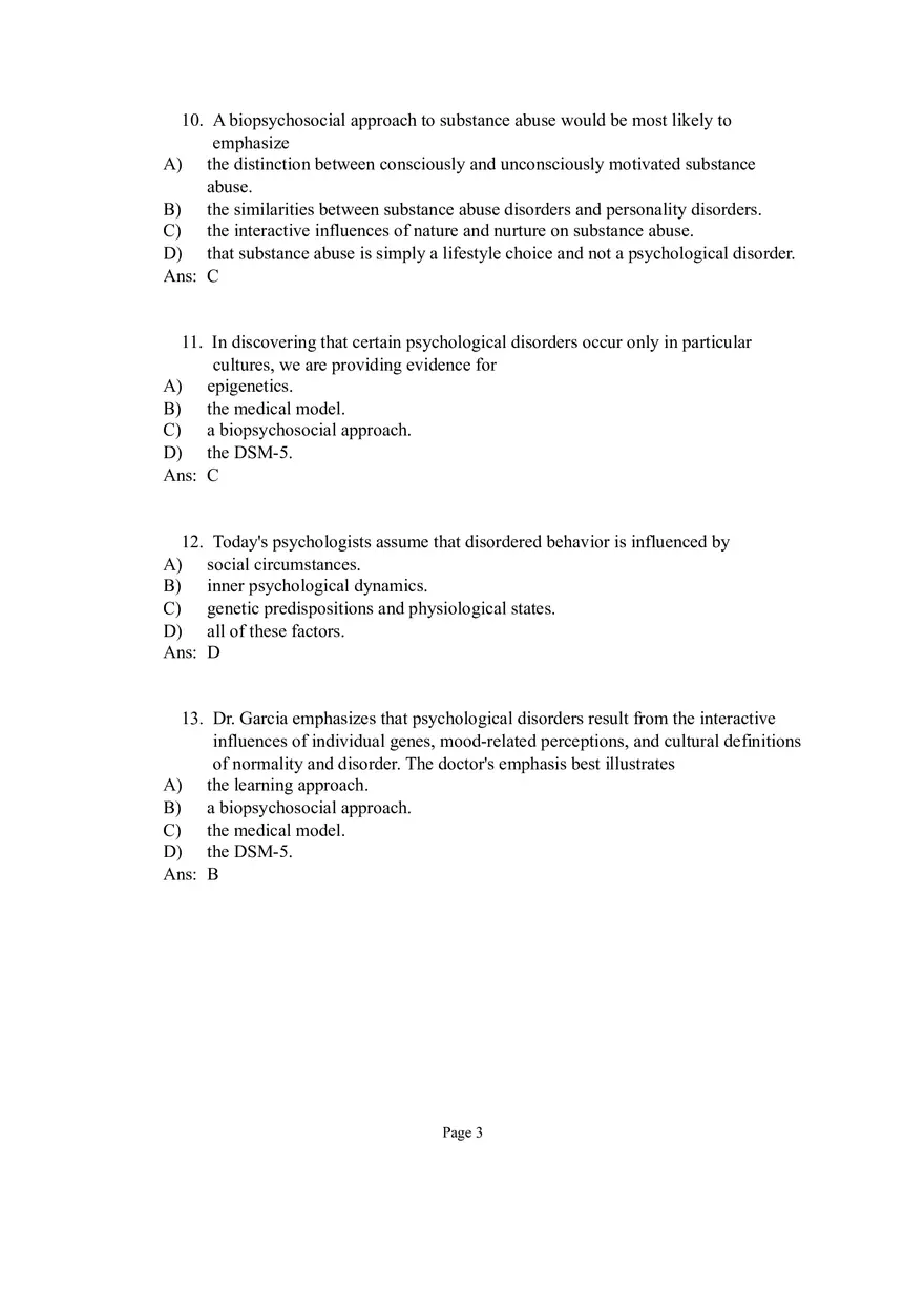 Psychological Disorders Answer Part 1 - Page 3