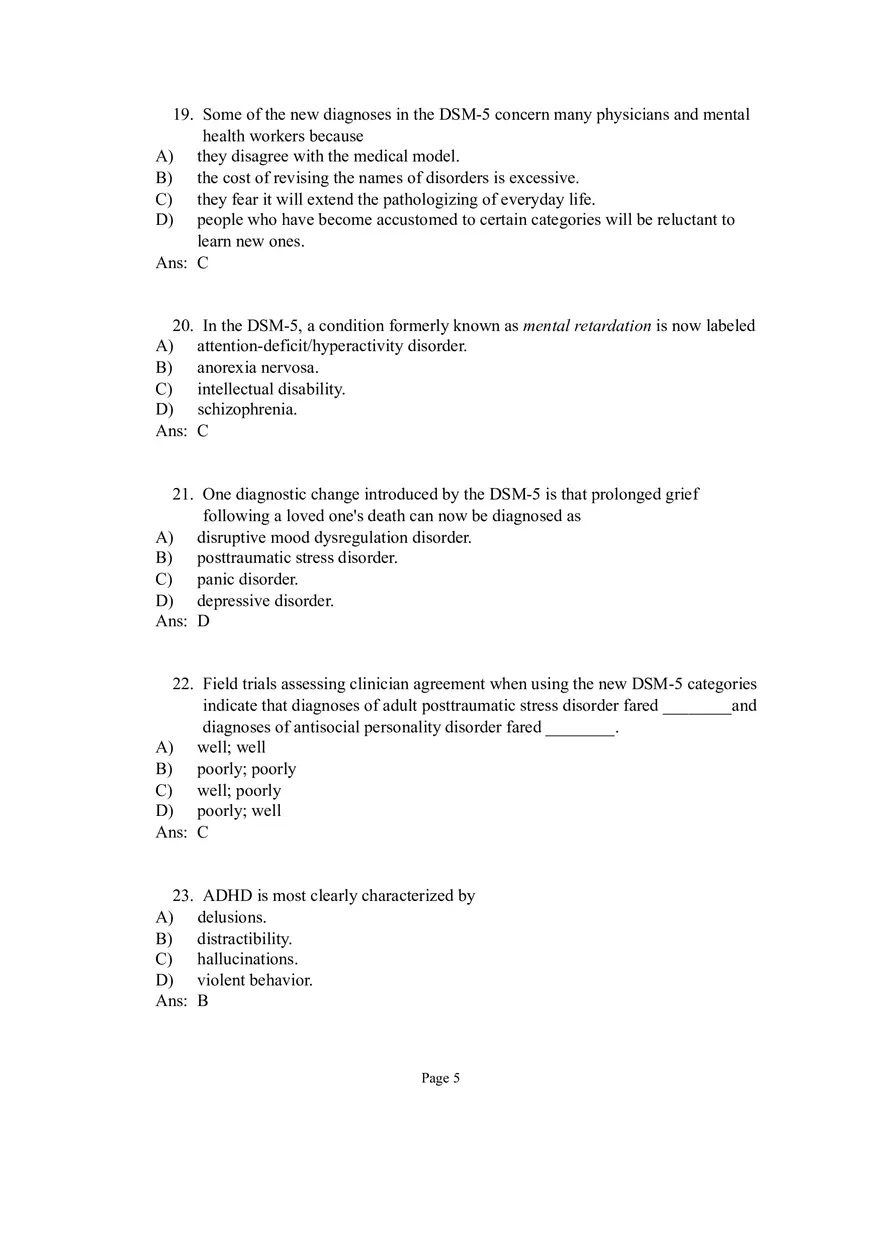 Psychological Disorders Answer Part 1 - Page 5