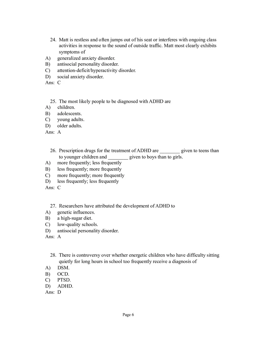 Psychological Disorders Answer Part 1 - Page 6
