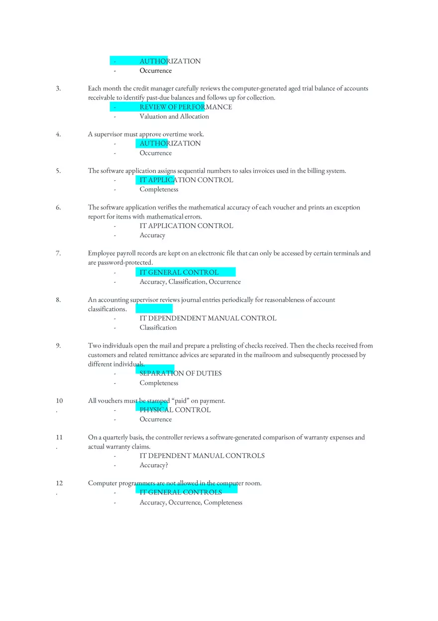 Which of the Following is a Management Assertion Regarding Account Balances at the Period End - Page 3