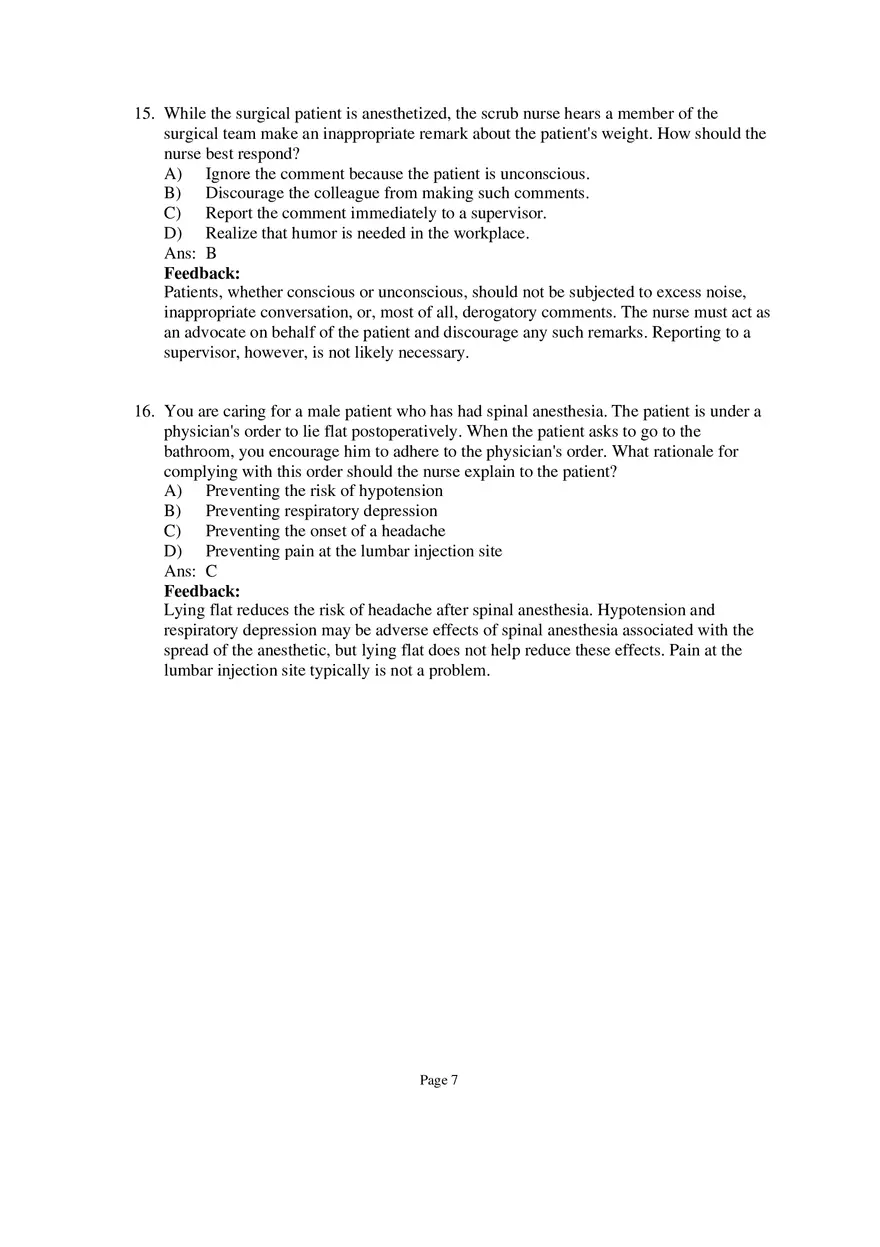 Medical-Surgical Nursing Exam Key Part 1 - Page 7