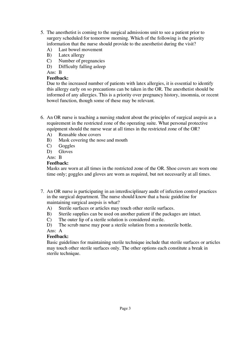 Medical-Surgical Nursing Exam Key Part 1 - Page 3