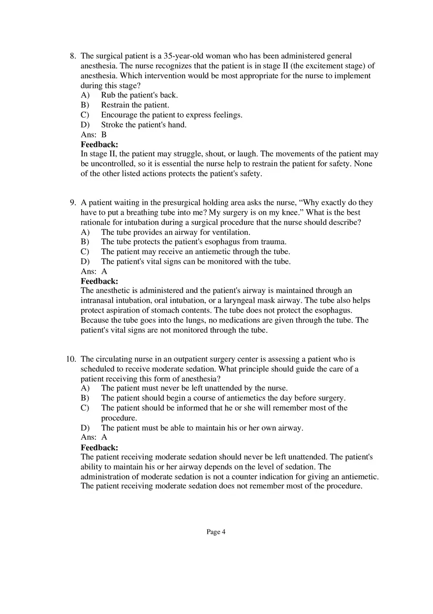 Medical-Surgical Nursing Exam Key Part 1 - Page 4
