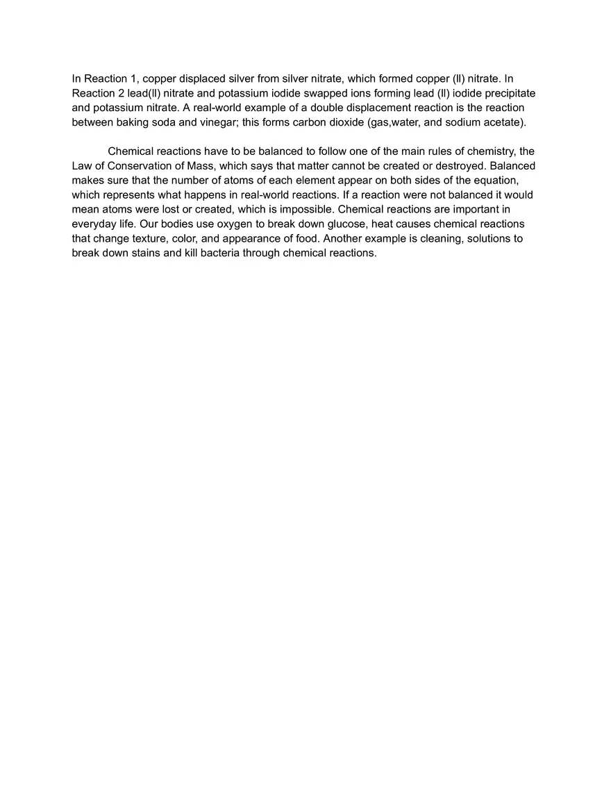 Lab Report: Types of Chemical Reactions - Page 2