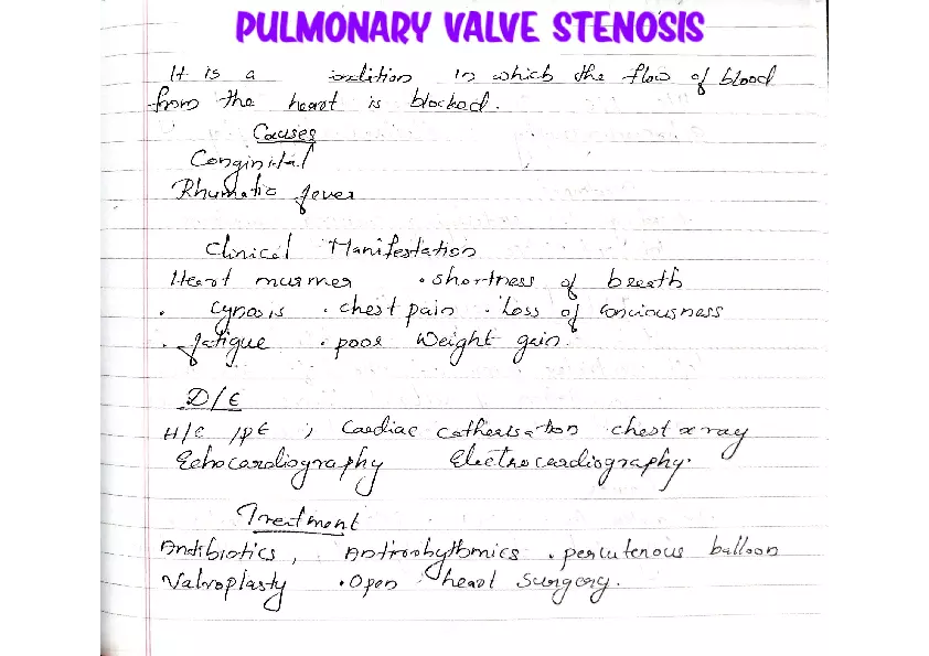 Pulmonary Valve Stenosis - Page 1