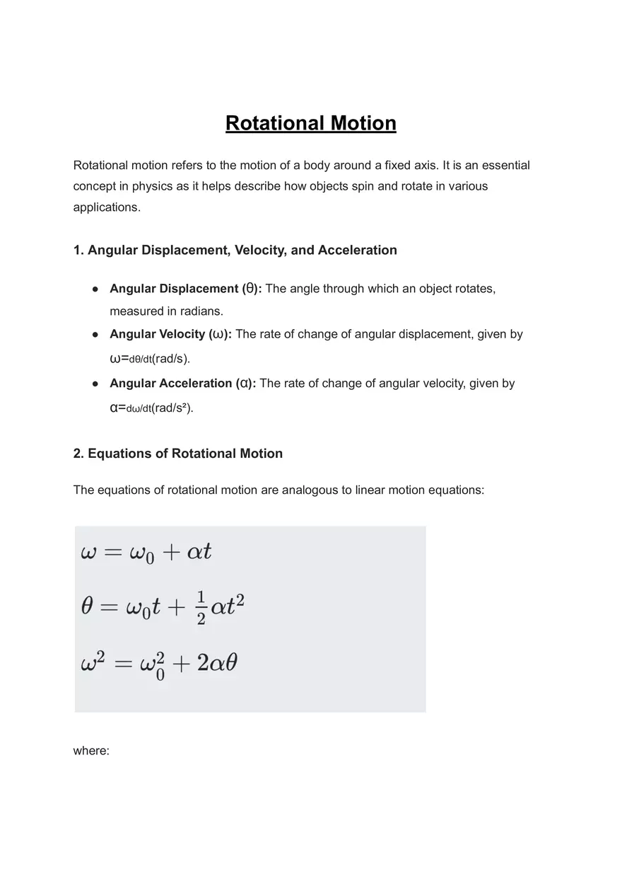 Rotational Motion - Page 1