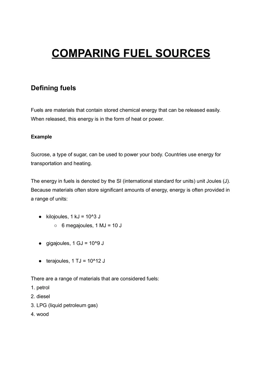 Comparing Fuel Sources - Page 1