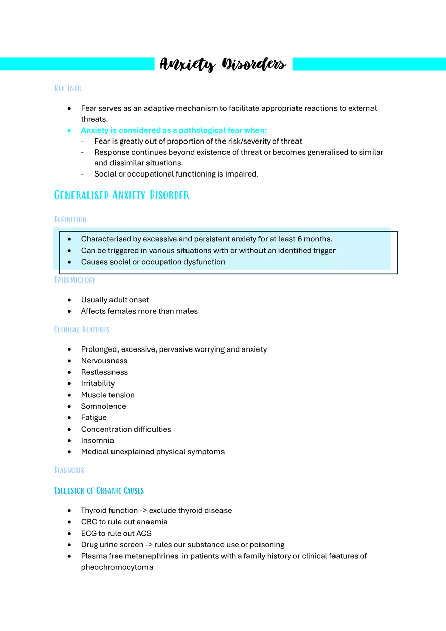 Anxiety Disorders - Page 1