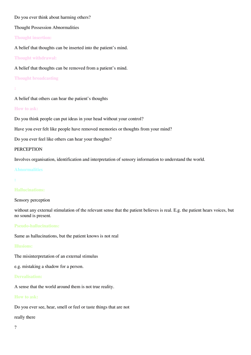 Mental State Examination - Page 8