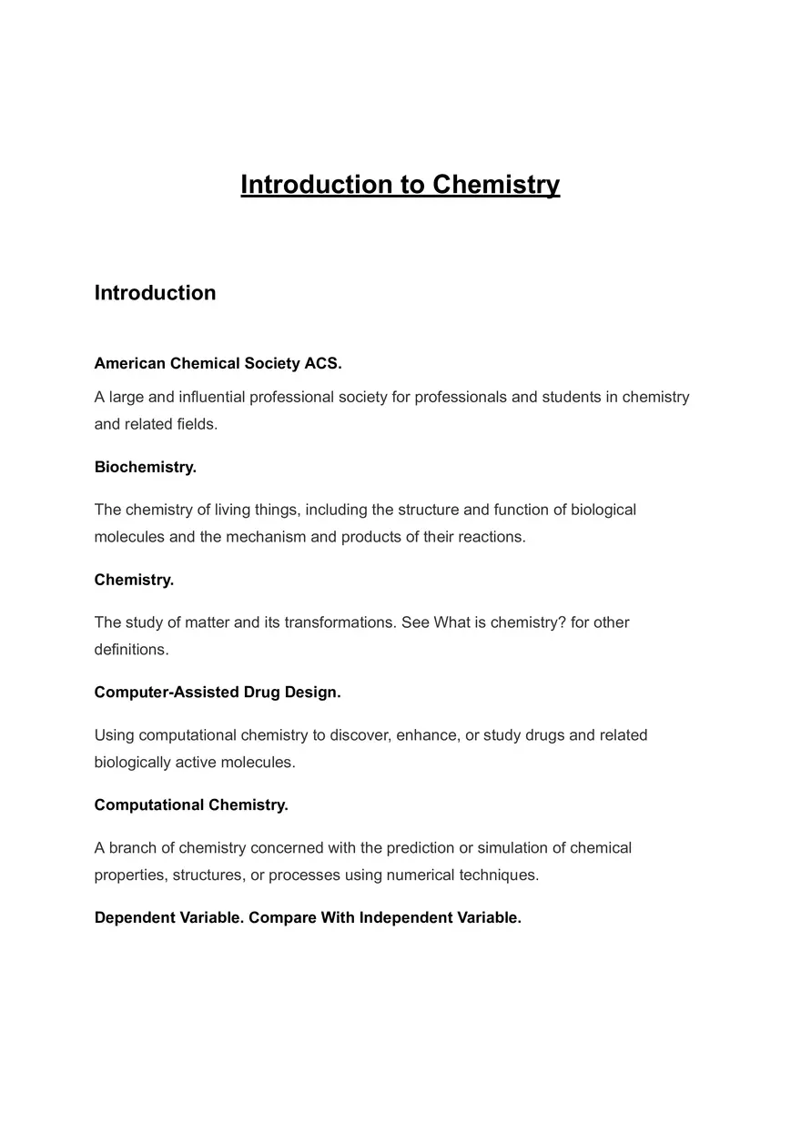 Introduction to Chemistry - Page 1