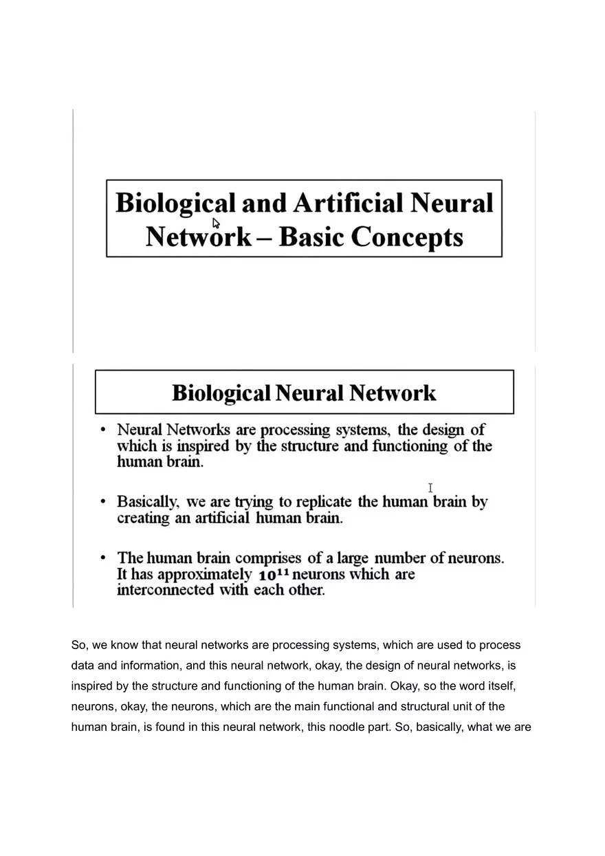 Biological and Artificial Neural Network - Page 1