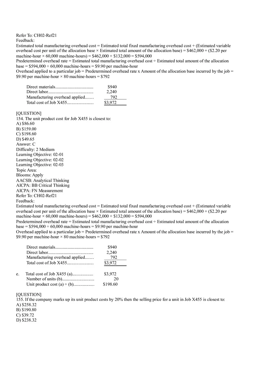 Ch2, Job-Order Costing Calculating Unit Product Costs Part 9 - Page 8
