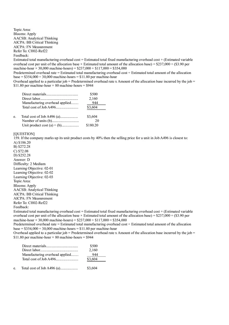 Ch2, Job-Order Costing Calculating Unit Product Costs Part 9 - Page 11