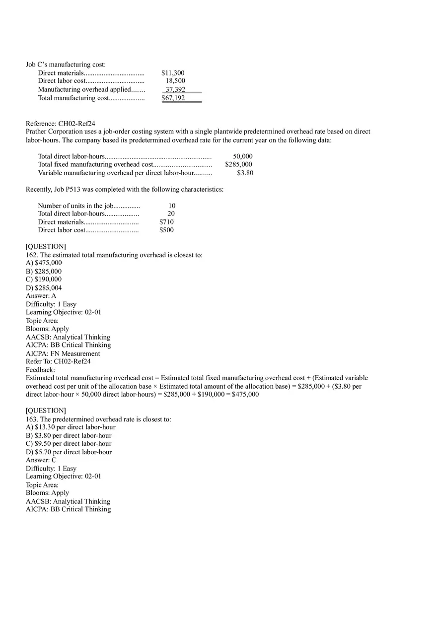 Ch2, Job-Order Costing Calculating Unit Product Costs Part 9 - Page 14