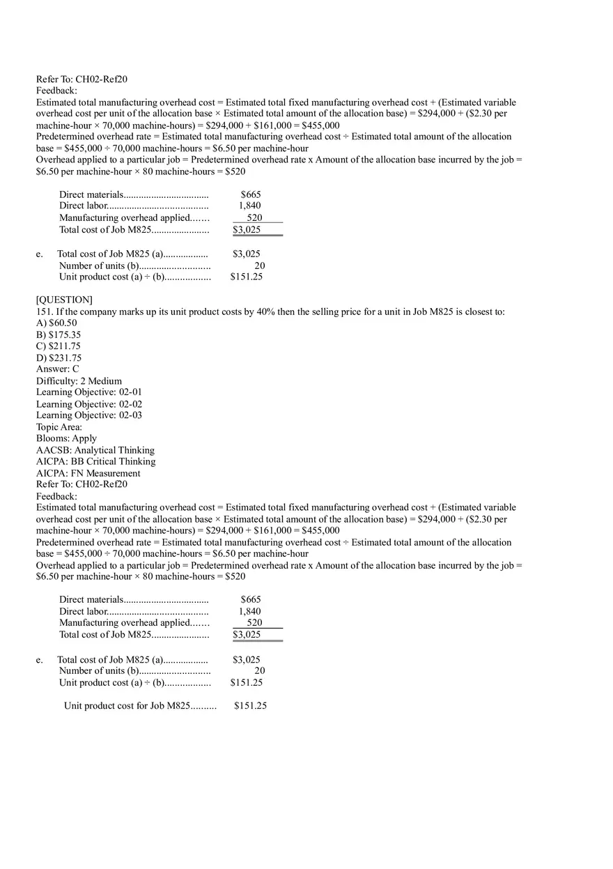 Ch2, Job-Order Costing Calculating Unit Product Costs Part 9 - Page 2
