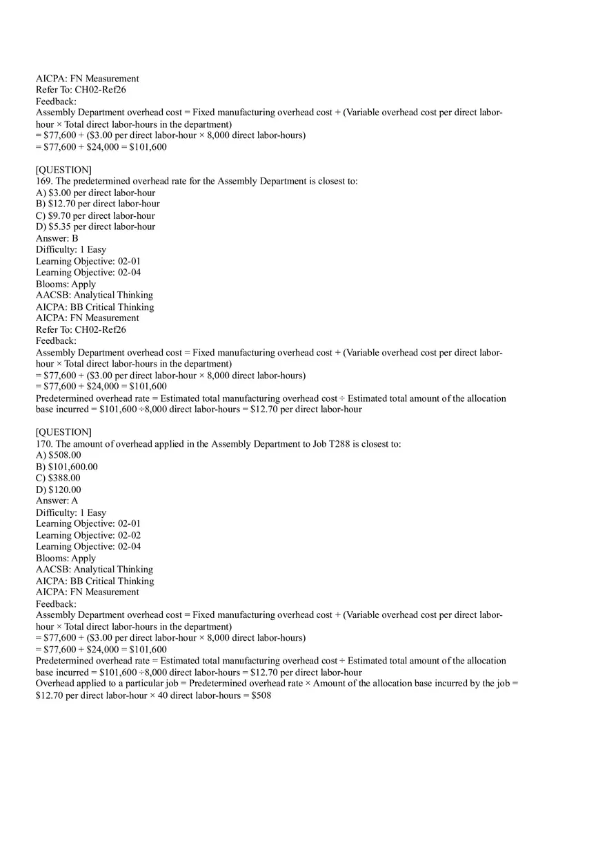 Ch2, Job-Order Costing Calculating Unit Product Costs Part 9 - Page 6