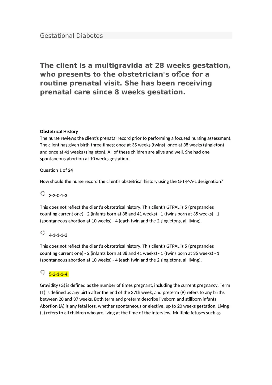 Gestational Diabetes - Page 1