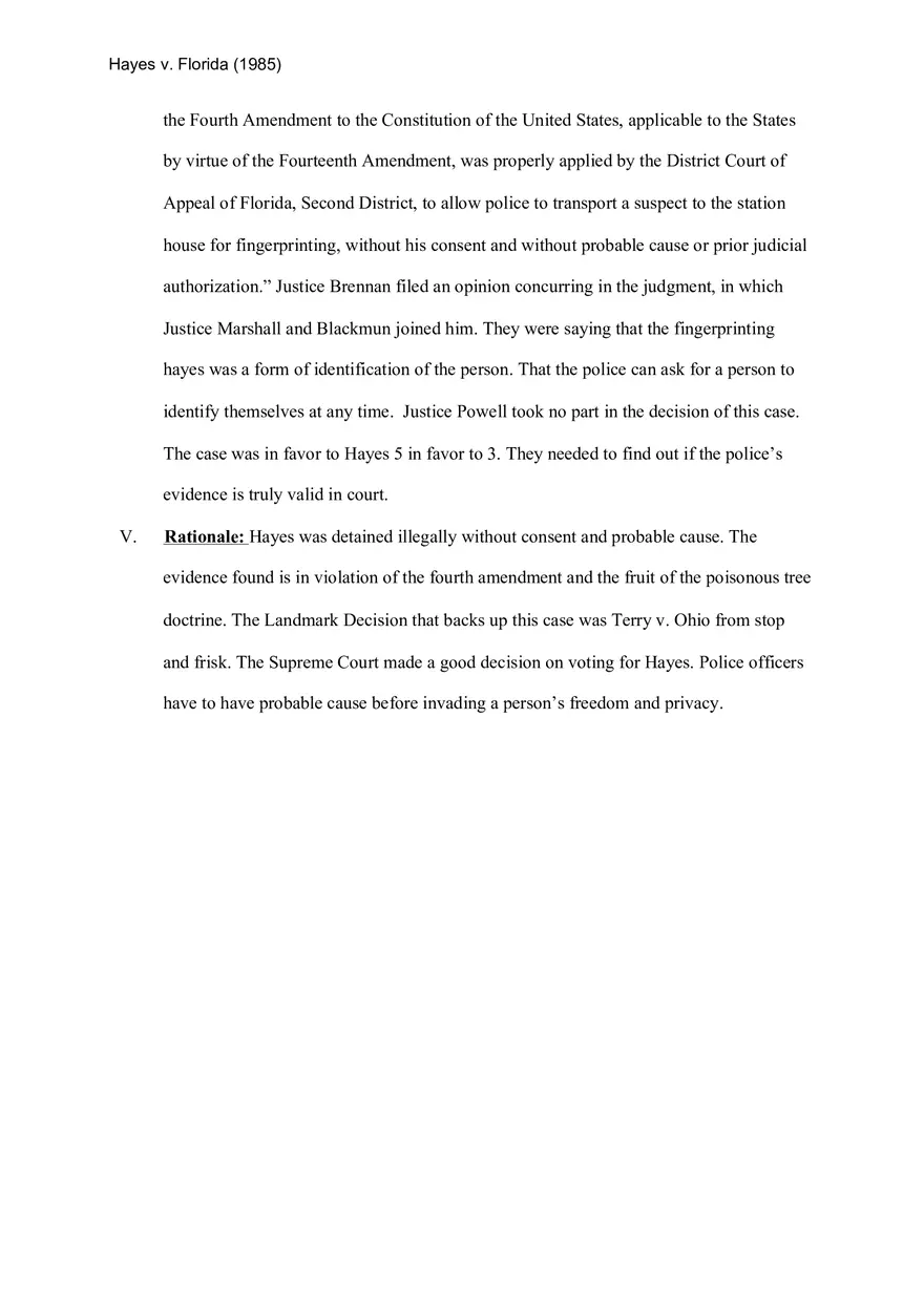Hayes v. Florida (1985) - Page 2