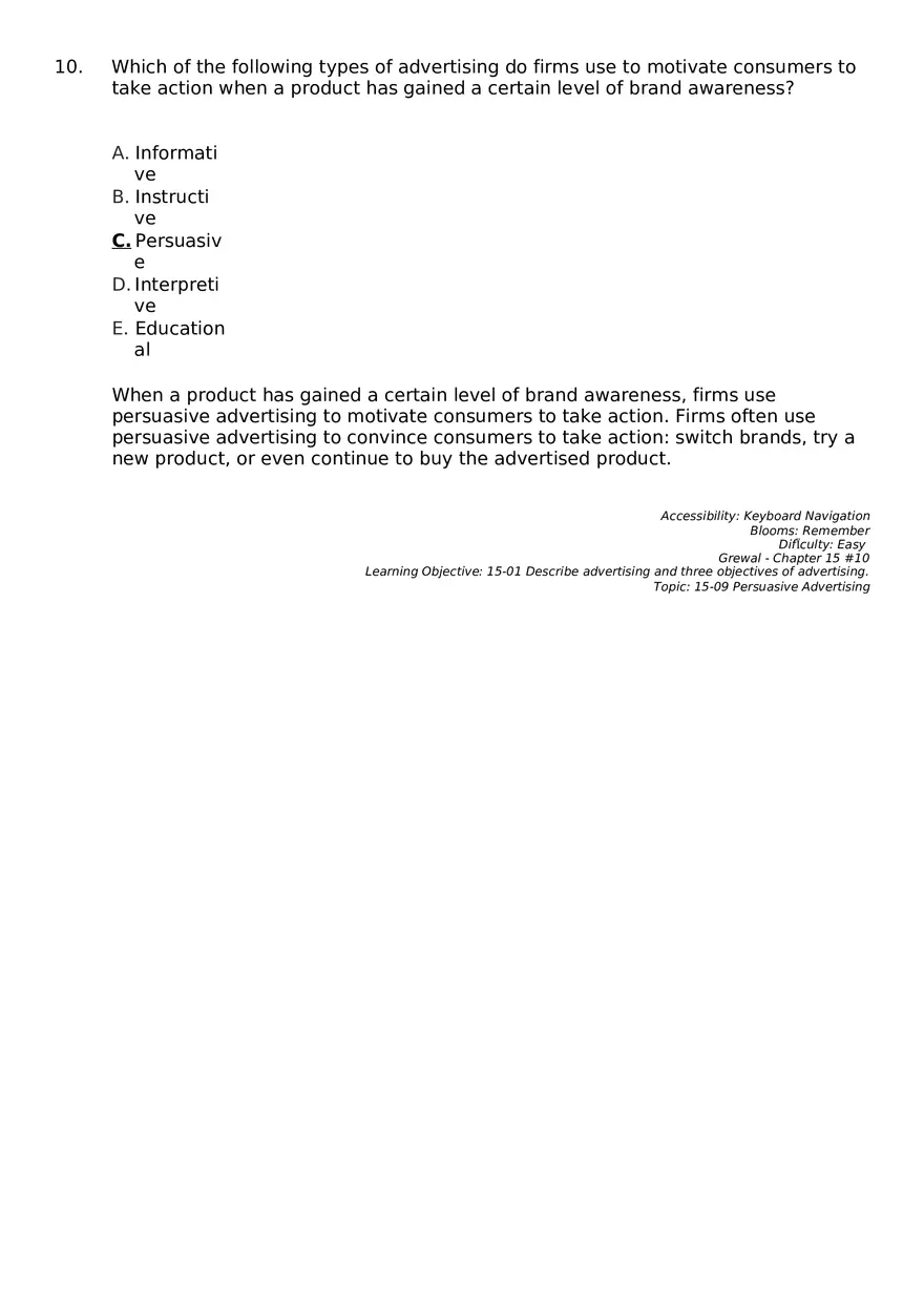 Marketing Chapter 15 Key Part 1 - Page 7