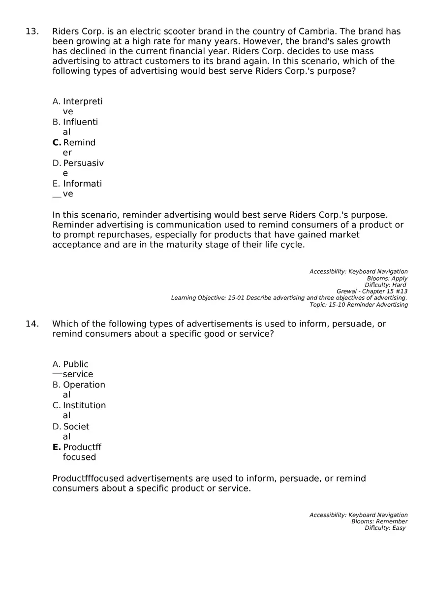 Marketing Chapter 15 Key Part 1 - Page 10