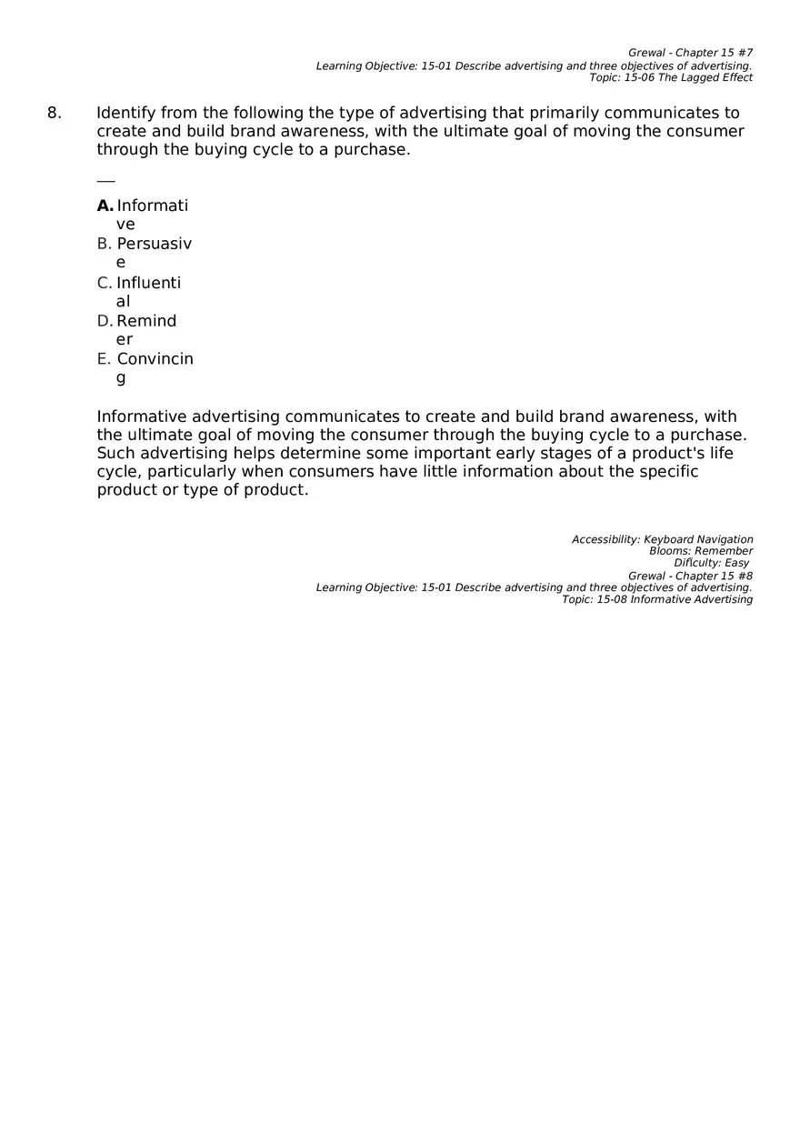 Marketing Chapter 15 Key Part 1 - Page 5