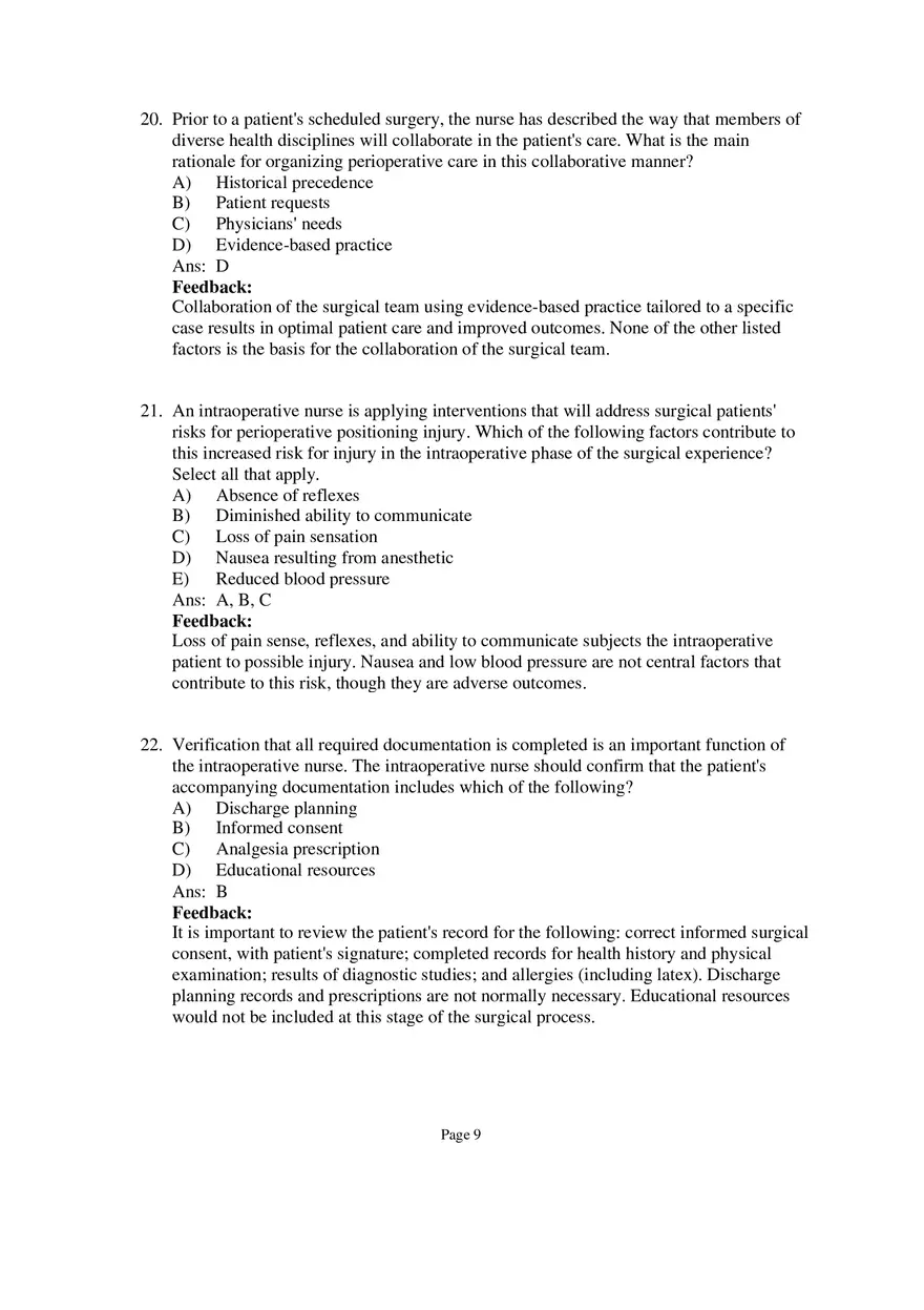 Medical-Surgical Nursing Exam Key Part 2 - Page 1