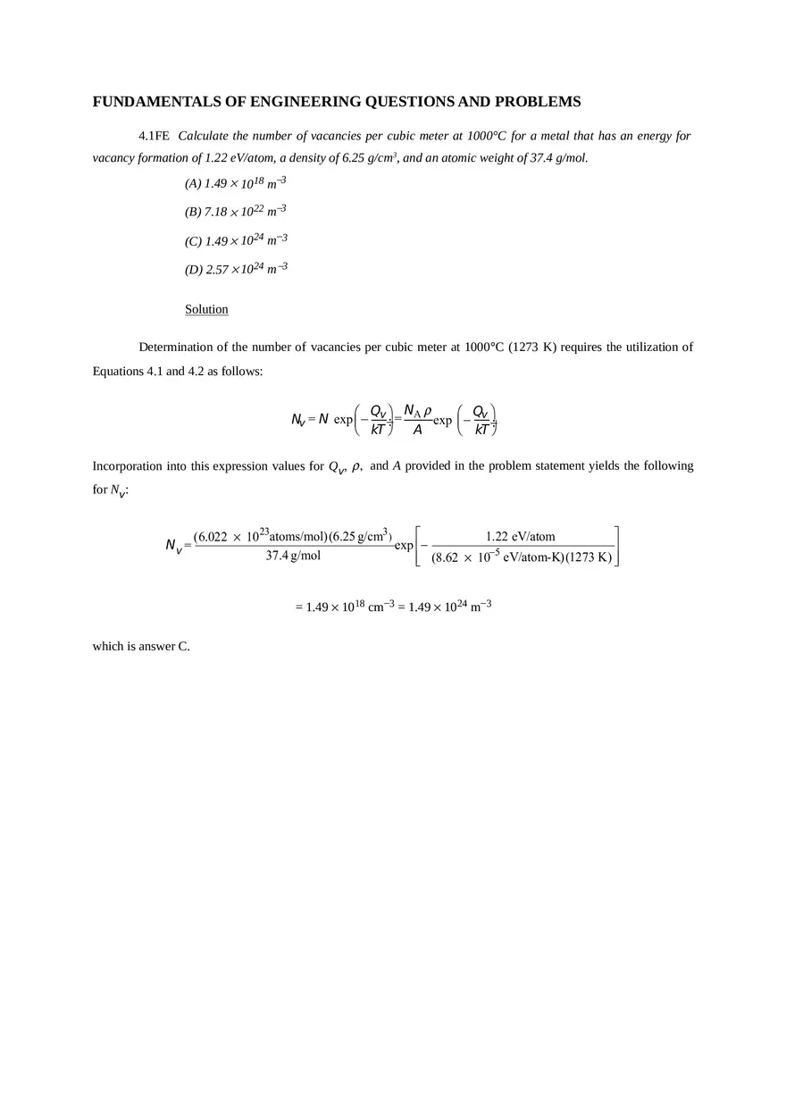 Imperfections in Solids Problem Solutions Part 9 - Page 4