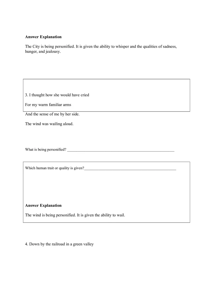 Personification Worksheet 5 - Page 3