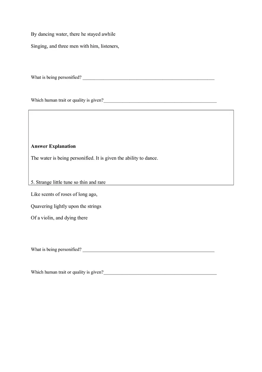 Personification Worksheet 5 - Page 4