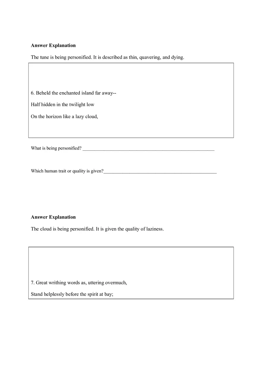 Personification Worksheet 5 - Page 5