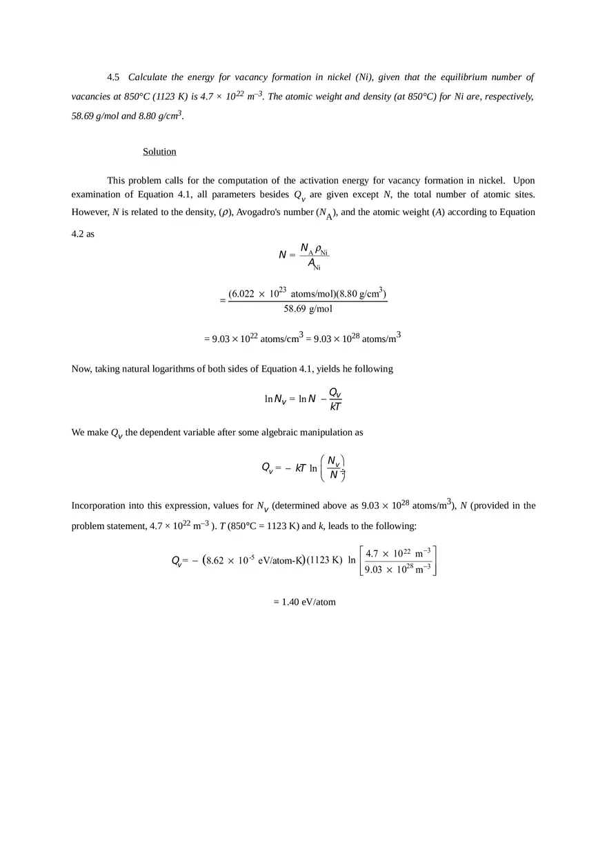 Imperfections in Solids Problem Solutions Part 1 - Page 7