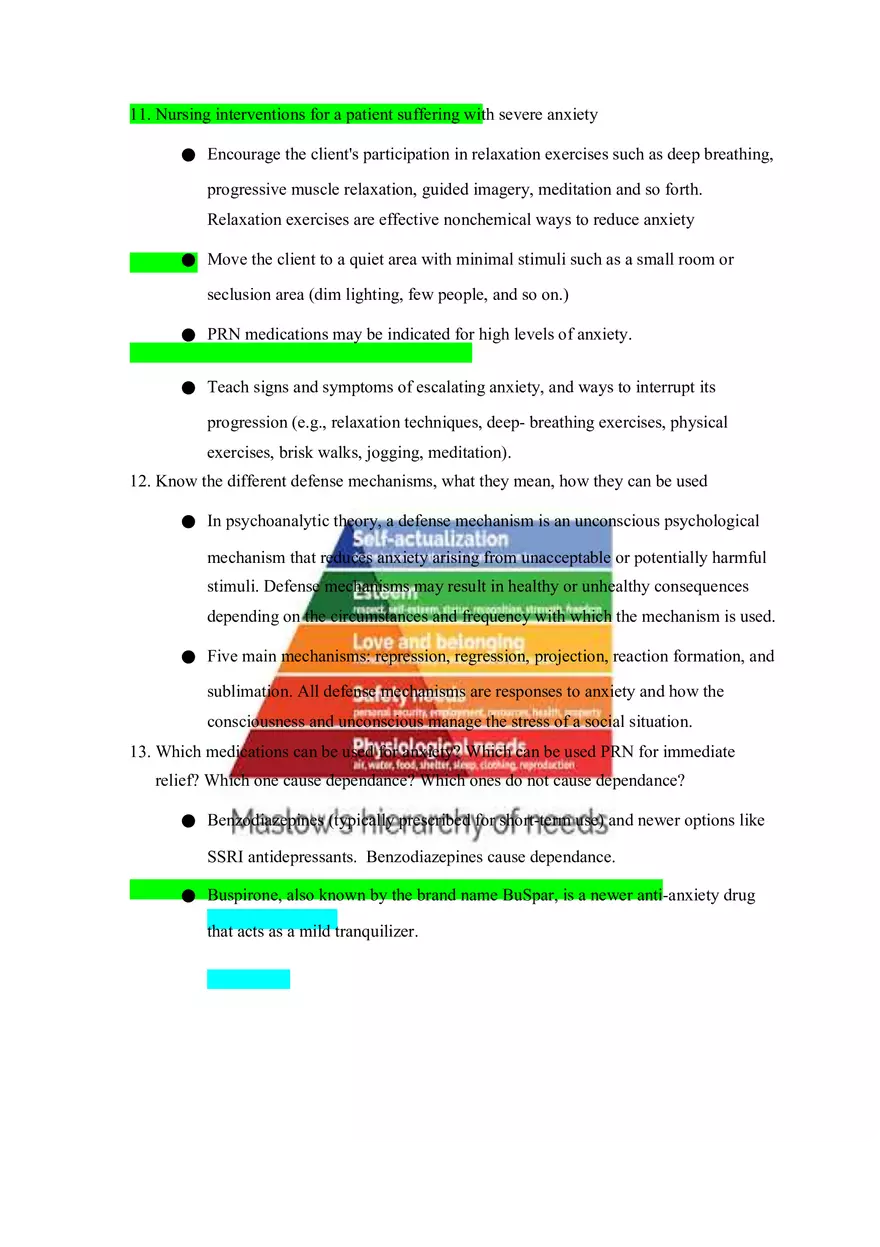 Mental Health Exam 2 Study Guide - Page 7