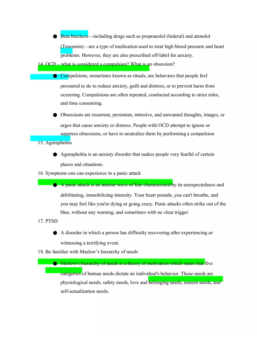 Mental Health Exam 2 Study Guide - Page 8