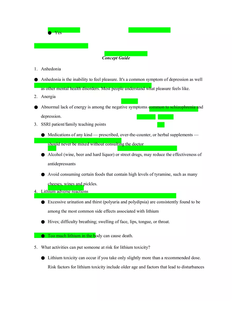 Mental Health Exam 2 Study Guide - Page 4