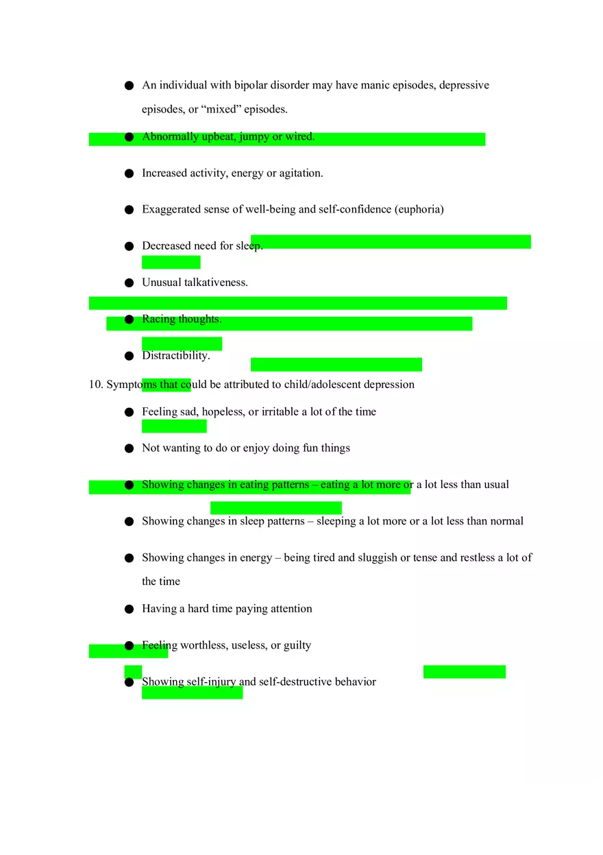 Mental Health Exam 2 Study Guide - Page 6