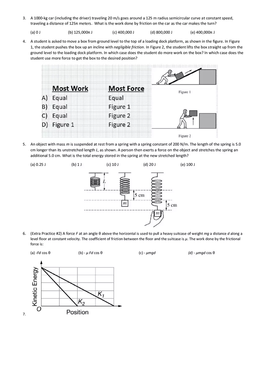 Physics 1 Unit 4 Practice Problems - Page 2