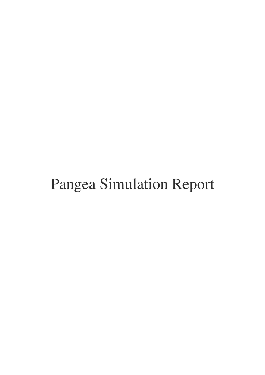 Pangea Simulation Report - Page 1