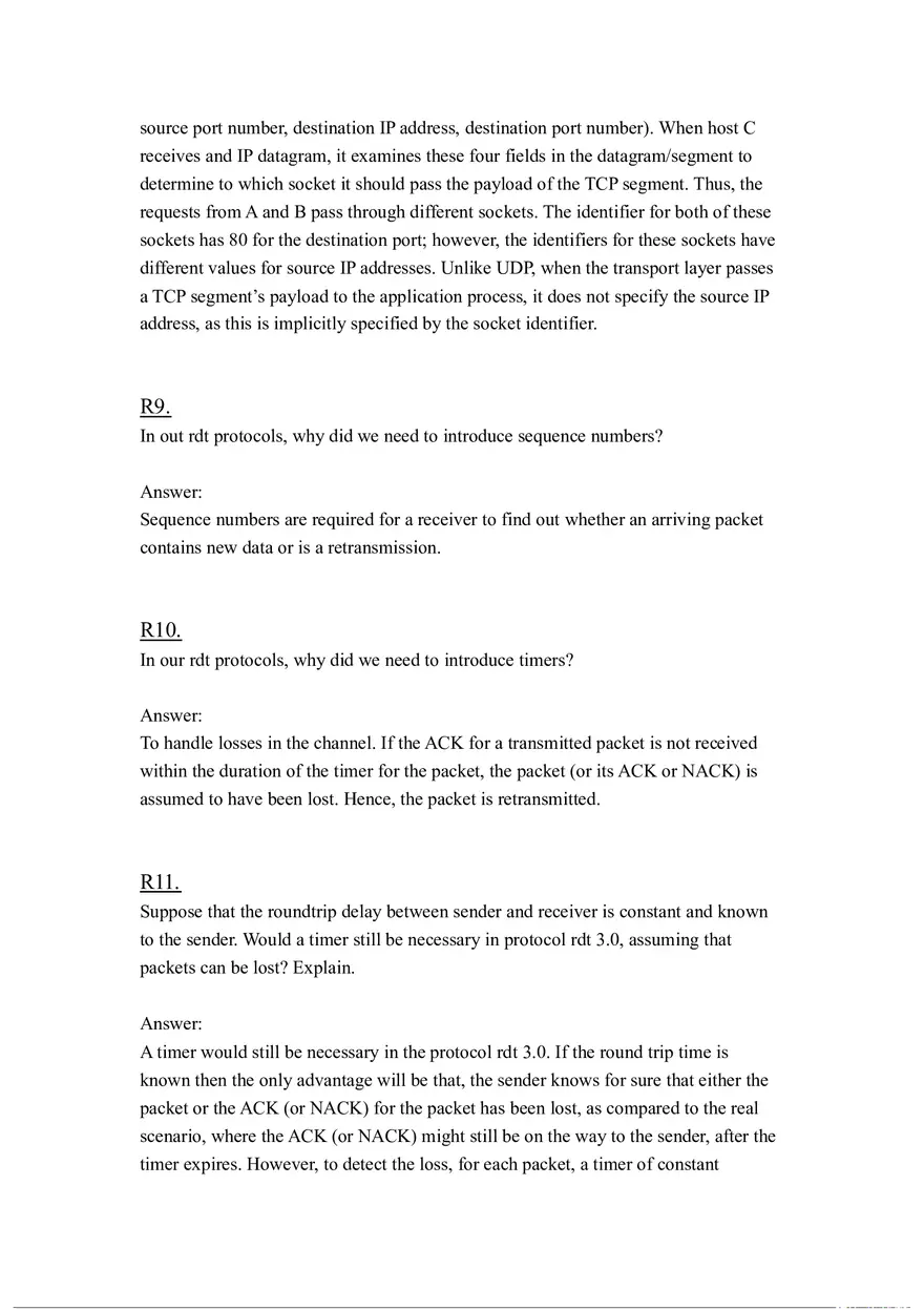Describe Why an Application Developer Might Choose to Run an Application Over UDP Rather Than TCP - Page 2