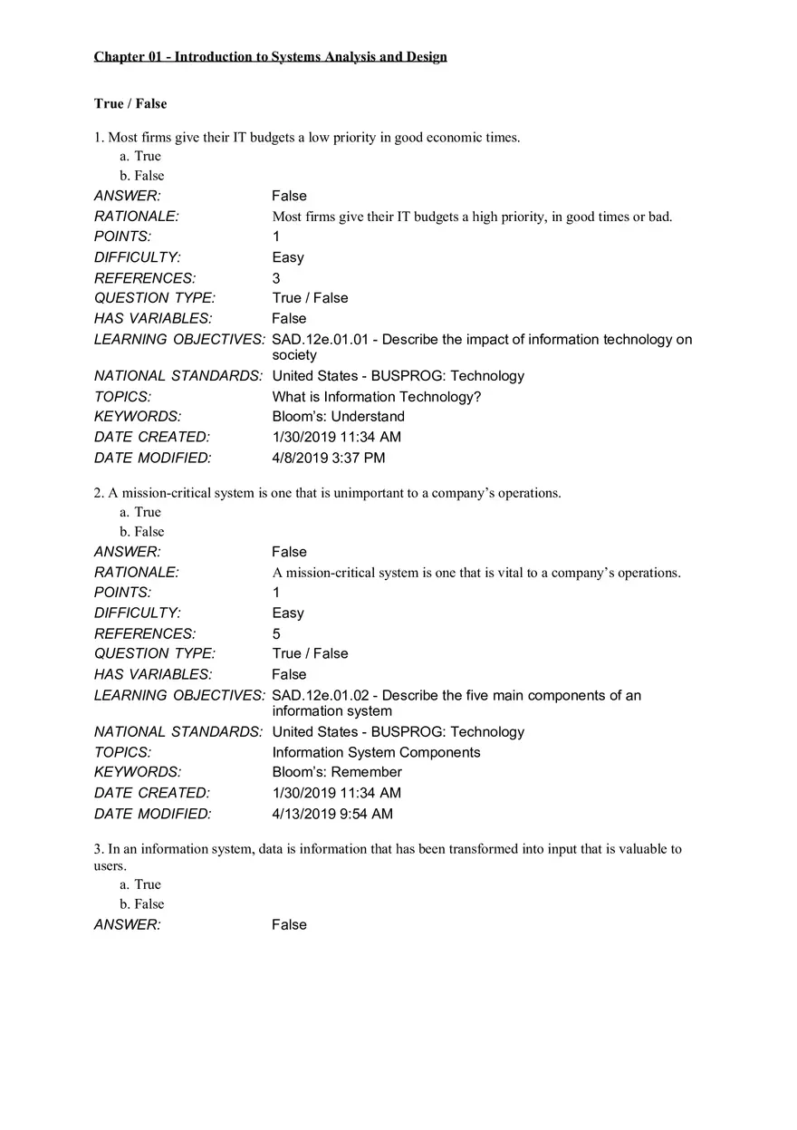 Chapter 01 Introduction to Systems Analysis and Design - Page 1