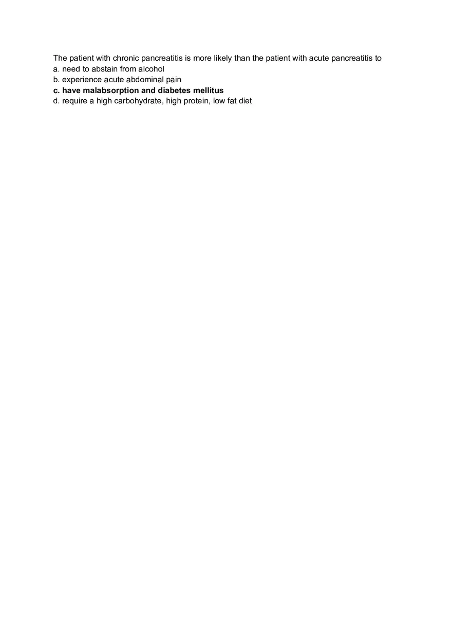 Pancreatitis NCLEX Questions - Page 4