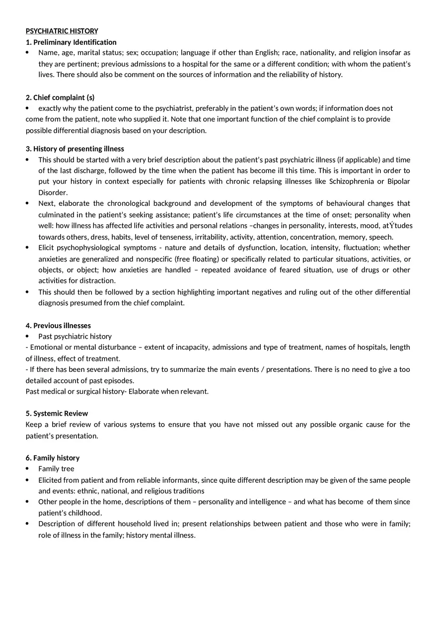 Psych History Template - Page 1