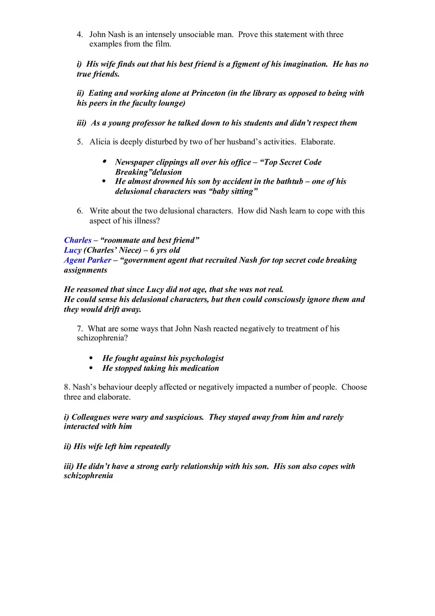 A Beautiful Mind Answers - Page 2