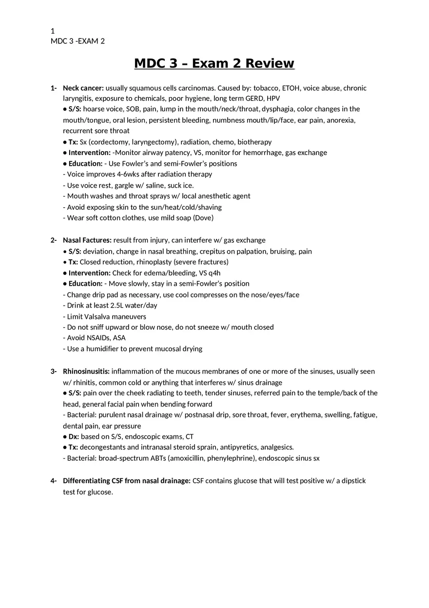 MDC 3 – Exam 2 Review - Page 1