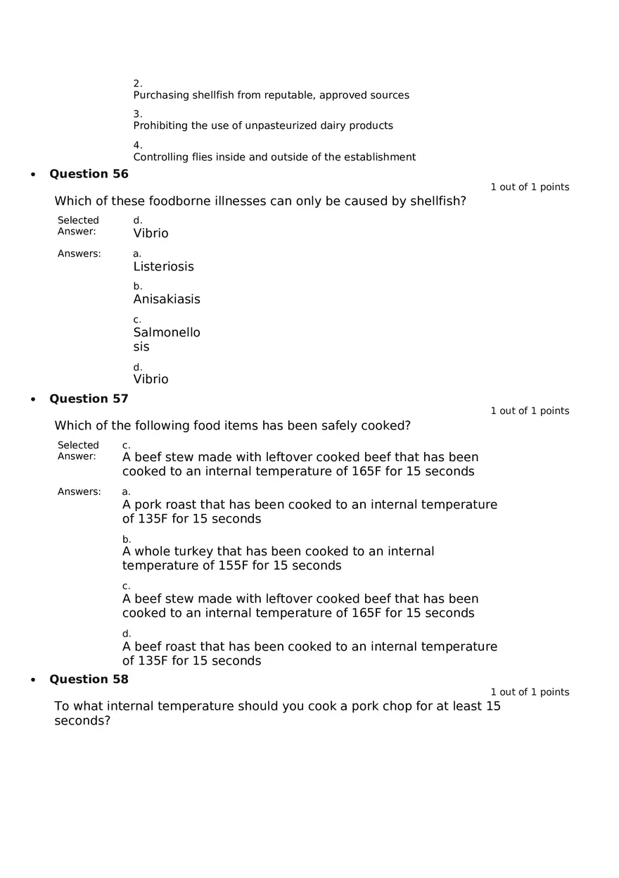 Servsafe Practice Exam Part 6 - Page 5