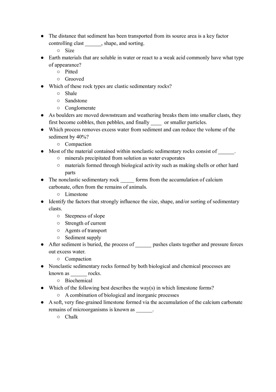 Geology Quiz Answers Chapter 7 - Page 2