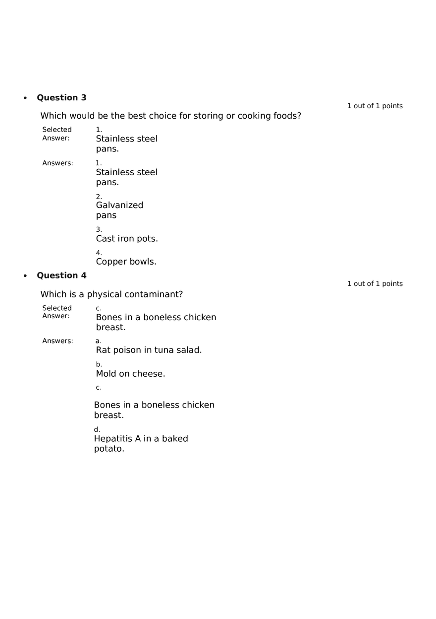 Servsafe Practice Exam Part 15 - Page 2