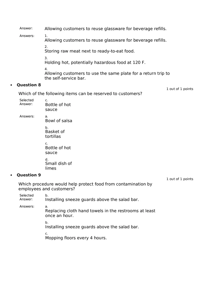 Servsafe Practice Exam Part 15 - Page 4