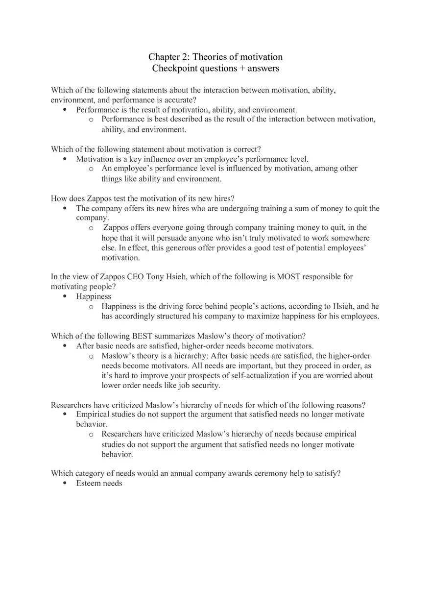 Chapter 2 Theories of Motivation - Page 1