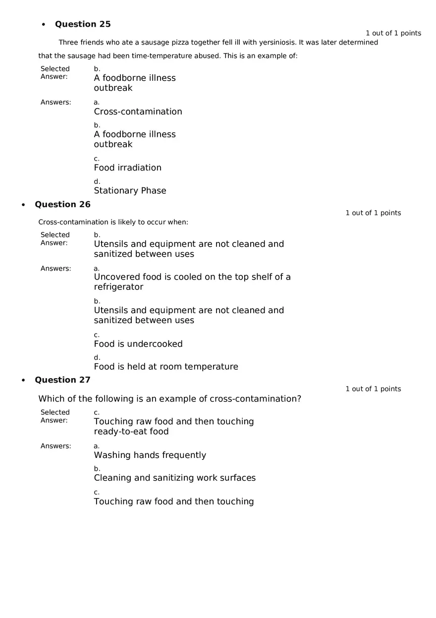 Servsafe Practice Exam Part 19 - Page 1